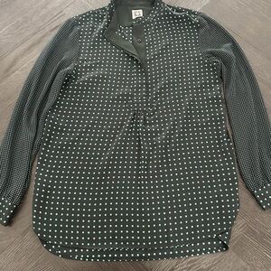 Anne Klein Black and White Polka Dot Blouse